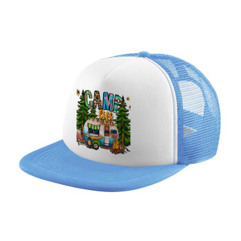 Camp Life, Καπέλο παιδικό Soft Trucker με Δίχτυ Γαλάζιο/Λευκό