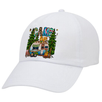 Camp Life, Καπέλο Baseball Λευκό (5-φύλλο, unisex)