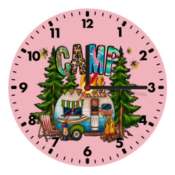 Camp Life, Wooden wall clock (20cm)