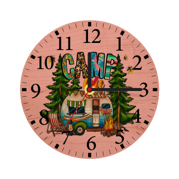Camp Life, Ρολόι τοίχου ξύλινο plywood (20cm)