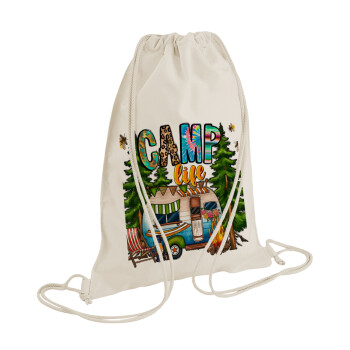 Camp Life, Τσάντα πλάτης πουγκί GYMBAG natural (28x40cm)