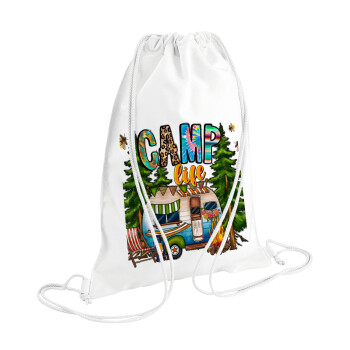 Camp Life, Τσάντα πλάτης πουγκί GYMBAG λευκή (28x40cm)