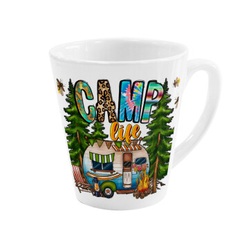 Camp Life, Κούπα κωνική Latte Λευκή, κεραμική, 300ml