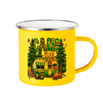 Camp Life, Yellow Enamel Metallic Cup 360ml