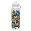 1L Stainless Steel Thermal Bottle with Phone Holder & Double Wall Insulation