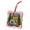 Christmas ornament polygon wooden 7.5cm