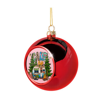 Camp Life, Christmas tree ball Red 8cm