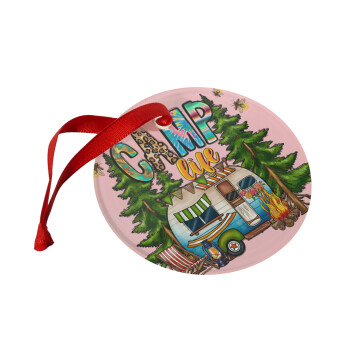 Camp Life, Christmas ornament glass 9cm