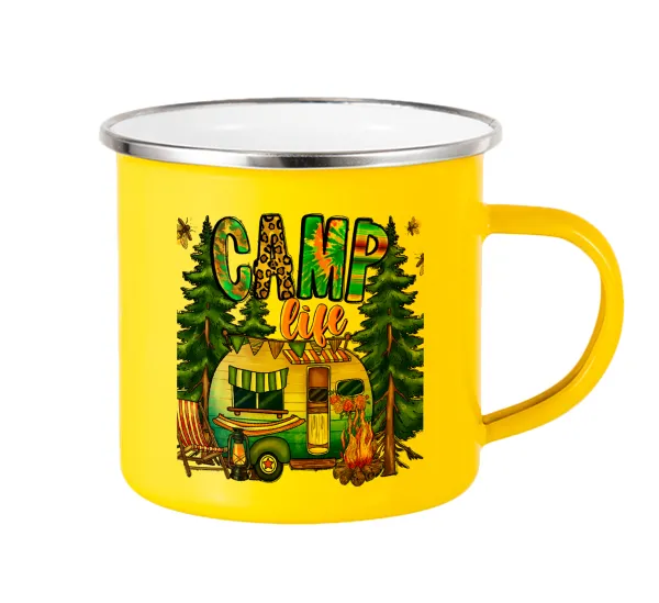 Camp Life — Yellow Enamel Metallic Cup 360ml