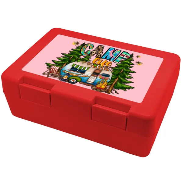 Camp Life — Παιδικό δοχείο κολατσιού ΚΟΚΚΙΝΟ 185x128x65mm (BPA free πλαστικό)