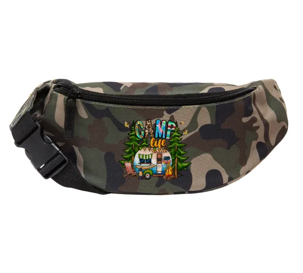 Camp Life — Unisex waist bag (banana) in Jungle camouflage color with 2 pockets