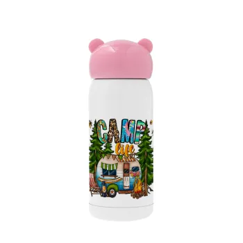 Camp Life, Pink stainless steel thermal flask, 320ml