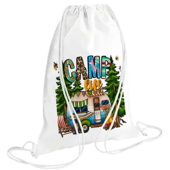 Camp Life, Backpack pouch GYMBAG white (28x40cm)