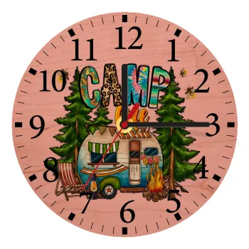 Camp Life, Ρολόι τοίχου ξύλινο plywood (20cm)