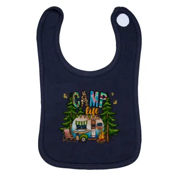 Camp Life, Σαλιάρα με Σκρατς 100% Organic Cotton Μπλε (0-18 months)