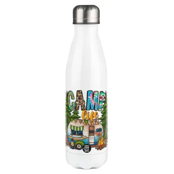 Camp Life, Metal mug thermos White (Stainless steel), double wall, 500ml