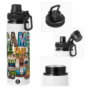 Camp Life, Metal water bottle with safety cap, aluminum 850ml
