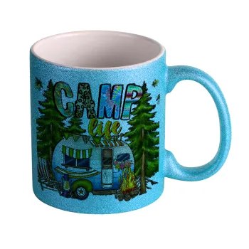 Camp Life, Κούπα Σιέλ Glitter που γυαλίζει, κεραμική, 330ml