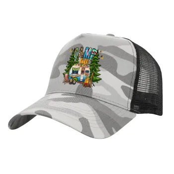 Camp Life, Καπέλο Ενηλίκων Structured Trucker, με Δίχτυ, (παραλλαγή) Army Camo (100% ΒΑΜΒΑΚΕΡΟ, ΕΝΗΛΙΚΩΝ, UNISEX, ONE SIZE)