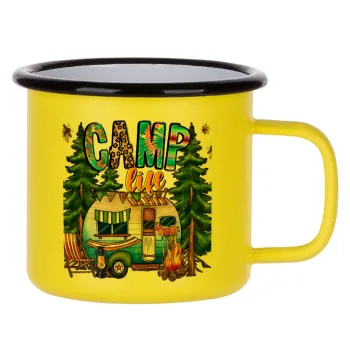 Camp Life, Κούπα Μεταλλική εμαγιέ ΜΑΤ Κίτρινη 360ml