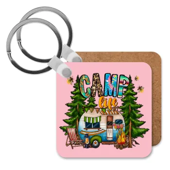 Camp Life, Μπρελόκ Ξύλινο τετράγωνο MDF