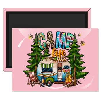 Camp Life, Ορθογώνιο μαγνητάκι ψυγείου διάστασης 9x6cm