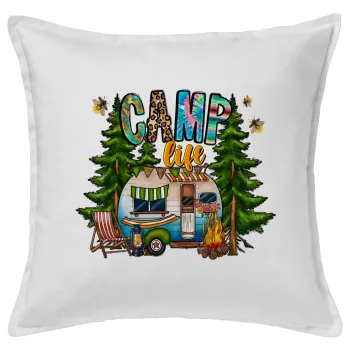 Camp Life, Sofa cushion White 50x50cm includes filling