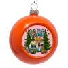 Στολίδι Χριστουγεννιάτικη μπάλα δένδρου Πορτοκαλί 8cm
