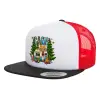 Καπέλο Ενηλίκων Foam Flat Snapback με Δίχτυ Μαύρο-Λευκό-Κόκκινο (POLYESTER, ΕΝΗΛΙΚΩΝ, UNISEX, ONE SIZE)