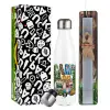 Easter candle, metallic white thermos bottle (500ml) & aromatic flat candle (30cm) (GRAY)