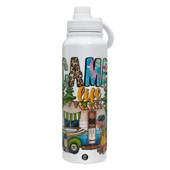 Camp Life, Θερμός 1L Ανοξείδωτο με Βάση Κινητού & Διπλά Τοιχώματα