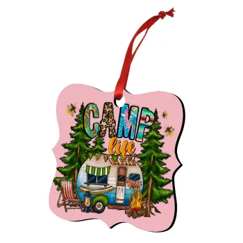 Camp Life, Στολίδι Χριστουγεννιάτικο στολίδι polygon ξύλινο 7.5cm