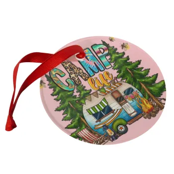 Camp Life, Christmas ornament glass 9cm