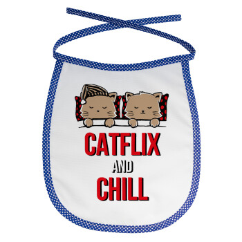 Catflix and Chill, Σαλιάρα μωρού αλέκιαστη με κορδόνι Μπλε