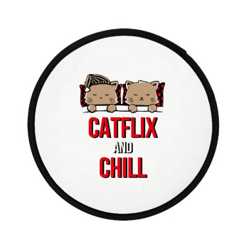 Catflix and Chill, Βεντάλια υφασμάτινη αναδιπλούμενη με θήκη (20cm)