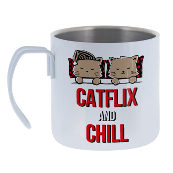 Catflix and Chill, Mug Stainless steel double wall 400ml