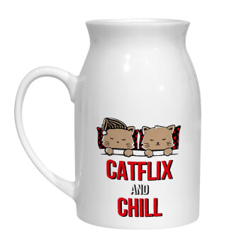 Catflix and Chill, Milk Jug (450ml) (1pcs)