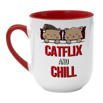 Catflix and Chill, Κούπα κεραμική tapered 260ml