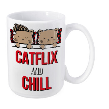 Catflix and Chill, Κούπα Mega, κεραμική, 450ml