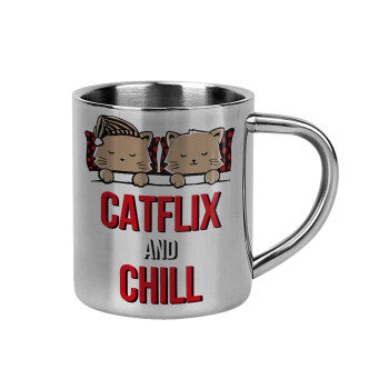 Catflix and Chill, Mug Stainless steel double wall 300ml