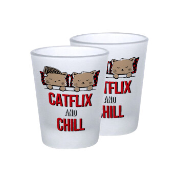 Catflix and Chill, Σφηνοπότηρα γυάλινα 45ml του πάγου (2 τεμάχια)
