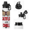Metal water bottle with safety cap, aluminum 850ml