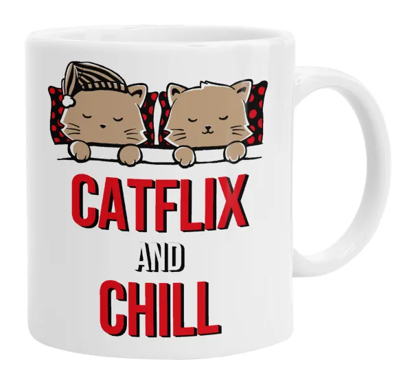 Catflix and Chill — Κούπα, κεραμική, 330ml