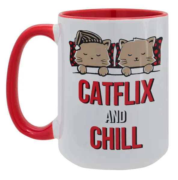 Catflix and Chill — Mega 15oz Κόκκινη