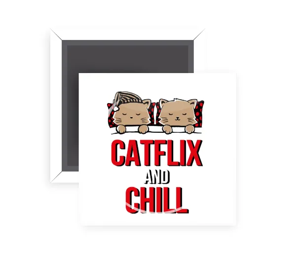 Catflix and Chill — Τετράγωνο (5x5cm)
