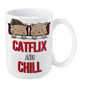 Catflix and Chill, Κούπα Mega, κεραμική, 450ml