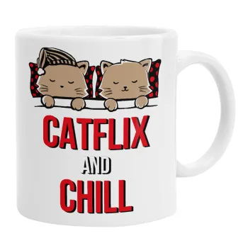 Catflix and Chill, Κούπα, κεραμική, 330ml