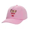 Casual children's baseball cap, 100% Cotton Twill, PINK (COTTON, CHILDREN'S, ONE SIZE)
