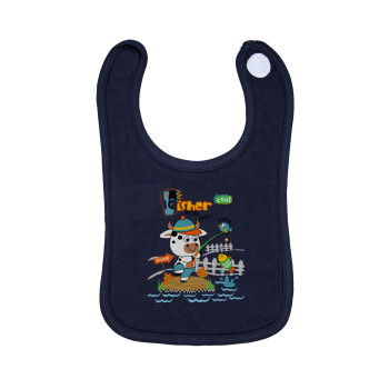 Ο μικρός ψαράς, Σαλιάρα με Σκρατς 100% Organic Cotton Μπλε (0-18 months)