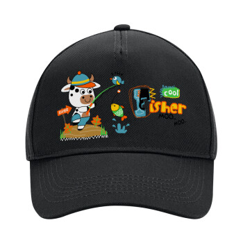 Kids Fisherman, Adult Ultimate Hat BLACK, (100% COTTON DRILL, ADULT, UNISEX, ONE SIZE)